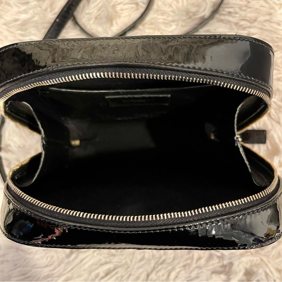 SAINT LAURENT Vicky Medium YSL Monogram Quilted Black Patent Camera Bag EUC - Picture 7 of 8